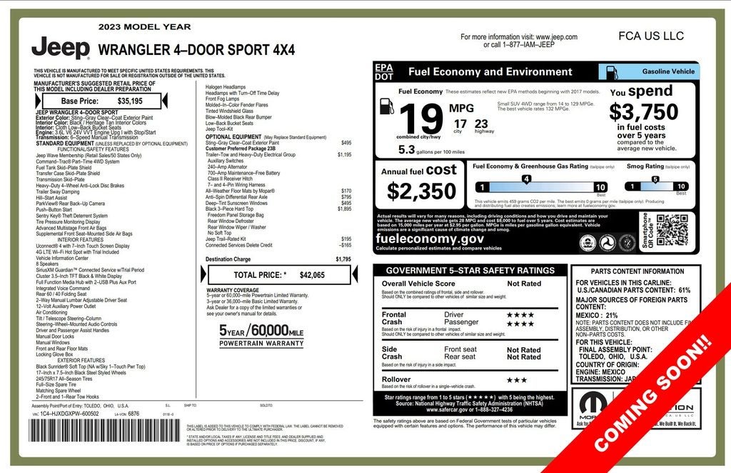 2023 Jeep Wrangler Sport