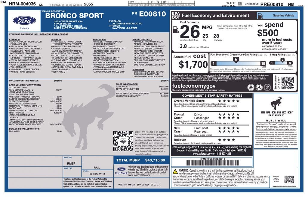 2023 Ford Bronco Sport Outer Banks