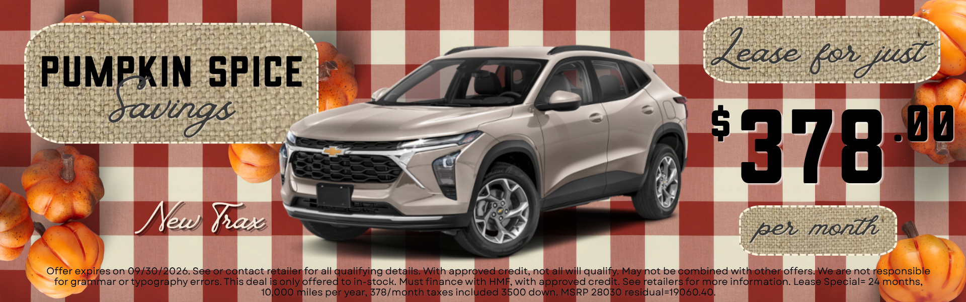 New Trax Lease for just 378.00 per month