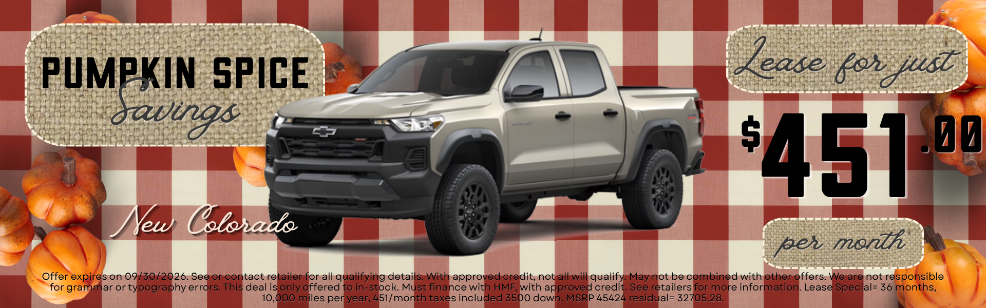 New Colorado lease for just $451.00 per month 