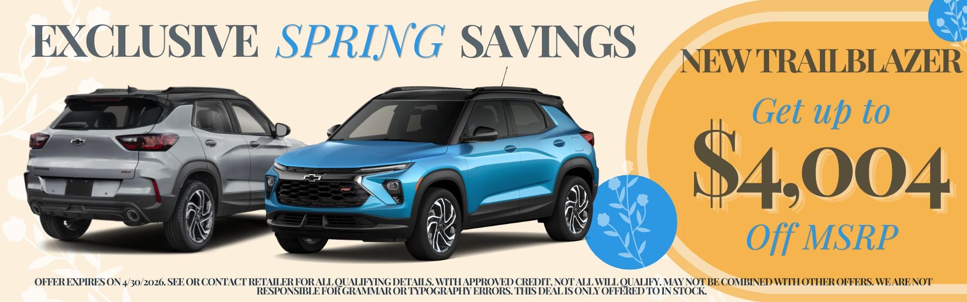 New Trailblazer Get upto $4004 Off MSRP