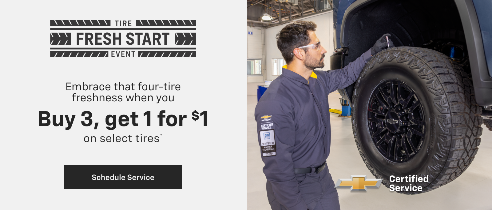 Buy 3 Get 1 for $1 at McCarthy Chevrolet Olathe in Olathe KS