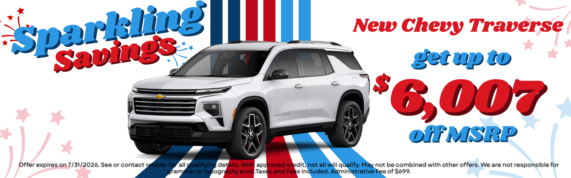New Chevy Traverse get upto 6007 off MSRP